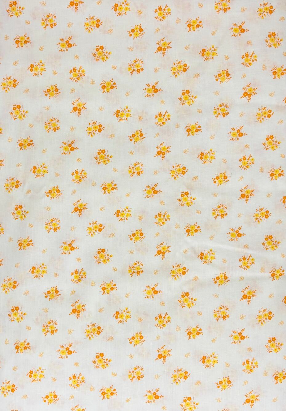 Vintage Cranston Print Works V.I.P. Yellow Orange Floral Fabric 108" x 44" 3 Yds